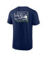 Фото #4 товара Men's College Navy Seattle Seahawks Big and Tall Two-Sided T-shirt
