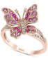 ფოტო #1 პროდუქტის EFFY® Pink Sapphire (3/8 ct. t.w.) & Diamond (1/10 ct. t.w.) Ring in 14k Rose Gold