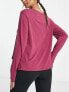 Nike Yoga Essentials dri fit long sleeve top in maroon