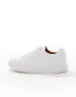 River Island mixed texture trainer in white