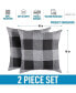 2 Pack Buffalo Plaid Throw Pillow Outdoor & Indoor Covers 18x18 inches