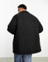 ASOS DESIGN oversized nylon shacket in black