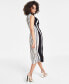 ფოტო #7 პროდუქტის Women's Striped Side-Bar Midi Dress
