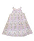 ფოტო #2 პროდუქტის Baby Girls Lilac Floral Pleated Swing Dress Sun Hat