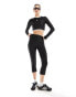 ASOS DESIGN co-ord long sleeve backless top with contrast tipping in black Черный, 42 - фото #2