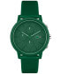 Фото #1 товара Часы и аксессуары Lacoste мужские хронограф L 12.12 с зеленым силиконовым ремешком 43 мм