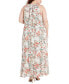 Фото #2 товара Plus Size Floral-Print A-Line Maxi Dress