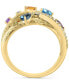 ფოტო #4 პროდუქტის EFFY® Multi-Gemstone (1-1/10 ct. t.w.) & Diamond (1/10 ct. t.w.) Crossover Ring in 14k Gold