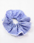 Фото #2 товара DesignB London double layer gingham scrunchie in blue