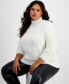 Trendy Plus Size Eyelash Mock Neck Sweater