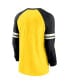 Men's Gold and Black Pittsburgh Steelers Throwback Raglan Long Sleeve T-shirt