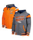 Фото #5 товара Men's Orange, Gray Denver Broncos Extreme Full Back Reversible Hoodie Full-Zip Jacket