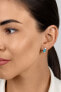 Charming silver earrings with zircons and synthetic opal EA970WLB