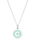 Фото #19 товара Auburn Jewelry mini Initial Pendant Necklace in Sterling Silver and Mint Enamel, 16" + 2" Extender