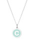 ფოტო #23 პროდუქტის Mini Initial Pendant Necklace in Sterling Silver and Mint Enamel, 16" + 2" Extender