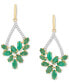 Emerald (2-5/8 ct. t.w.) & Diamond (1/8 ct. t.w.) Vine Inspired Drop Earrings in 14k Gold