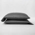 Фото #1 товара Standard 500 Thread Count Washed Supima Sateen Solid Pillowcase Set Dark Gray -