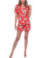 ფოტო #4 პროდუქტის Women's Short Sleeve Floral Pajama Set, 2-Piece