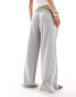 adidas Originals 3-stripes loose French Terry wide leg joggers in grey