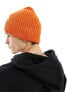 Tommy Jeans ribbed flag logo beanie in orange