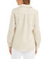ფოტო #2 პროდუქტის Petite 100% Linen Button-Front Shirt, Created for Macy's