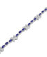 grown Blue Sapphire and grown White Sapphire Bracelet in Sterling Silver
