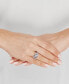 ფოტო #2 პროდუქტის Cubic Zirconia Two Stone Promise Ring in Sterling Silver