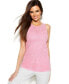 INC International Concepts Sleeveless Embroidered Top Pink Size M