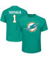 Фото #1 товара Men's Big and Tall Tua Tagovailoa Aqua Miami Dolphins Eligible Receiver Iii Name Number T-shirt