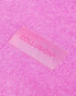 Фото #3 товара COLLUSION Unisex fluffy knit logo scarf in pink