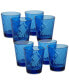Фото #1 товара Стаканы для виски сертифицированные International 8 штук акриловые синего цвета со снежинками "Diamond"