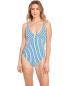 Polo Ralph Lauren 282437 Coastal Stripe Over-the-Shoulder One-Piece, Size XS