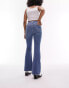 Фото #2 товара Topshop Petite high rise Jamie flare jeans in mid blue