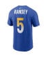 ფოტო #3 პროდუქტის Men's Jalen Ramsey Royal Los Angeles Rams Player Name and Number T-shirt