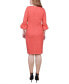 ფოტო #4 პროდუქტის Petite 3/4 Sleeve Textured Knit Dress