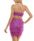 Juniors' Sequined & Feathered Sleeveless Bodycon Dress