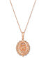 Фото #3 товара Le Vian strawberry Pearl (7mm) & Diamond (7/8 ct. t.w.) Double Halo 18" Pendant Necklace in 14k Rose Gold