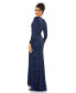 ფოტო #2 პროდუქტის Women's Embellished Long Sleeve V Neck Gown