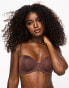 ASOS DESIGN microfibre moulded multiway strapless bra in brown