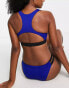 Dorina waverly non padded reversible bralette bikini top in black and cobalt blue