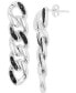 ფოტო #1 პროდუქტის Black Spinel Chain Link Drop Earrings (1/2 ct. t.w.) in Sterling Silver