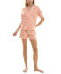 Фото #1 товара Women's 2-Pc. Printed Short Pajamas Set