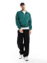 Abercrombie & Fitch premium half zip sweatshirt in green