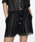 ფოტო #1 პროდუქტის Women's Frayed Bottom Hem Striped Shorts