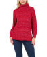 Фото #1 товара Studio Women's Round Hem Marled Lurex Turtleneck Sweater