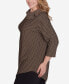 Plus Size Split Cowl Neck Textured Herringbone Jacquard Knit Top