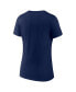 ფოტო #4 პროდუქტის Women's Navy Dallas Cowboys Icon Primary Team Logo V-Neck T-shirt