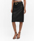 Фото #1 товара Women's Faux-Leather Pencil Skirt