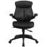 Фото #2 товара Mid-Back Black Leather Executive Swivel Chair With Back Angle Adjustment And Flip-Up Arms