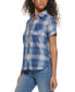 Фото #3 товара Women's Button-Front Plaid Camp Shirt
